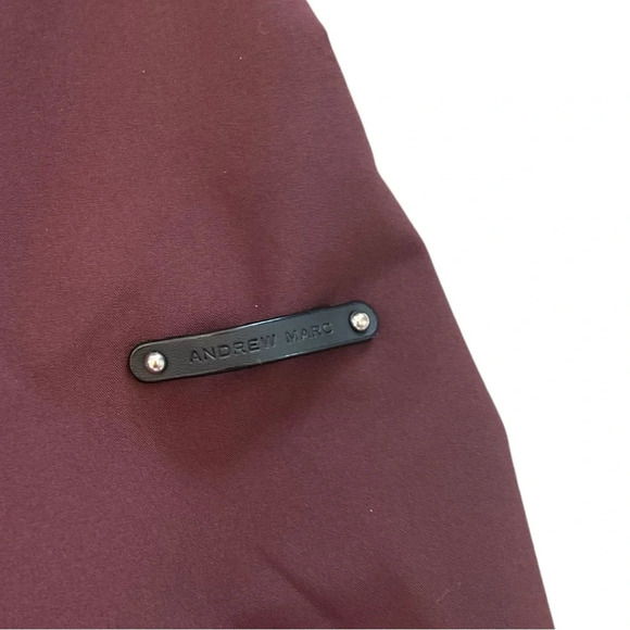 Andrew Marc extra warm water repellent maroon jacket with detachable hood small - Picture 5 of 8